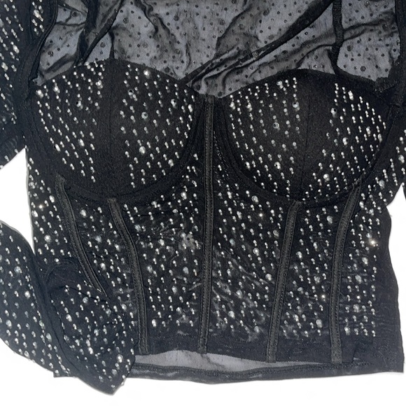 Rhinestone long sleeve top - Picture 3 of 4